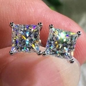 Princess Cut Diamond Studs